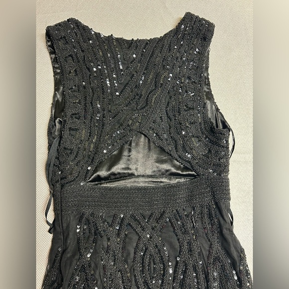 Free People | Black Snake Charmer Sequin Bodycon Dress | Size 0 - Picture 6 of 13